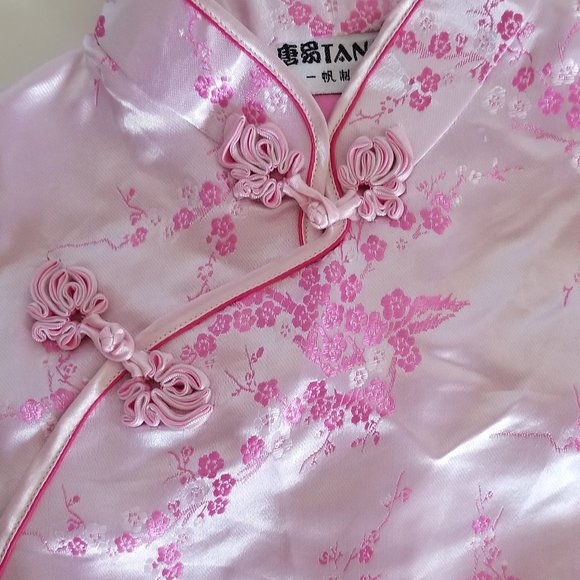 Satin Sakura Cheongsam Dress (S/M) - Picture 2 of 3
